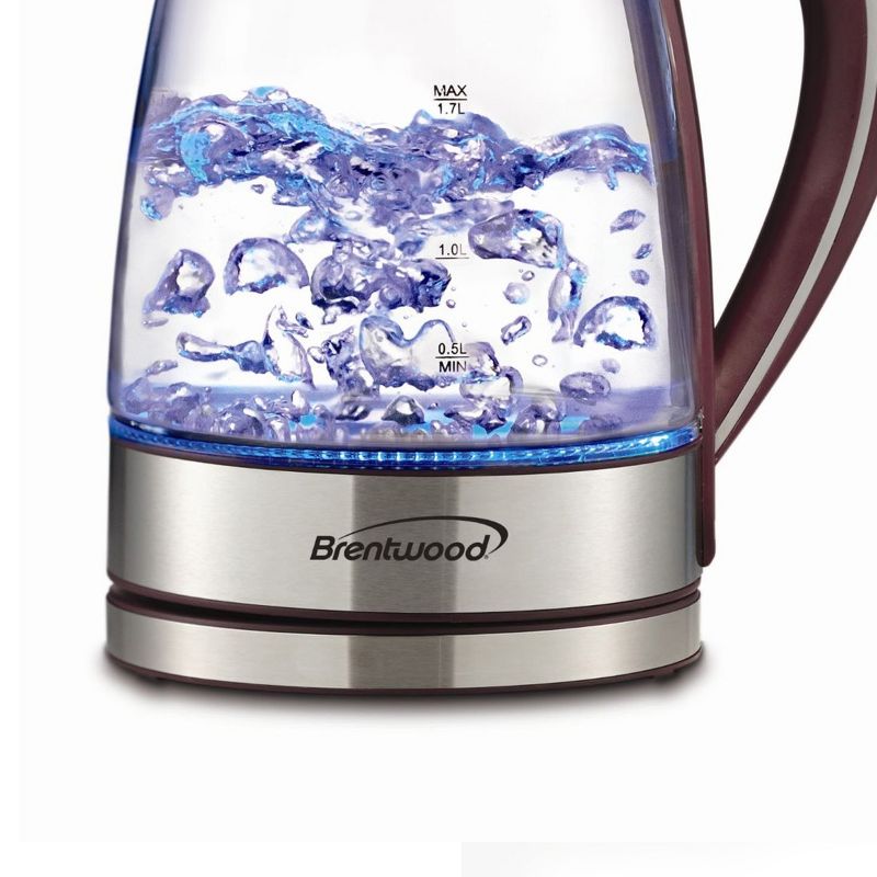 Brentwood Tempered Glass Tea Kettles, 1.7-Liter, Purple, 5 of 7