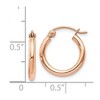 Black Bow Jewelry 2mm x 15mm 14k Rose Gold Round Tube Hoop Earrings - 4 of 4