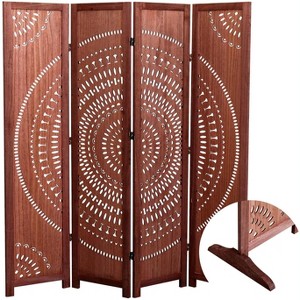Hybition 5.6 Ft Tall Wood Room Divider,Freestanding Portable Partition,Folding Privacy Screen Room Divider for Home, Office, Bedroom - 1 of 4