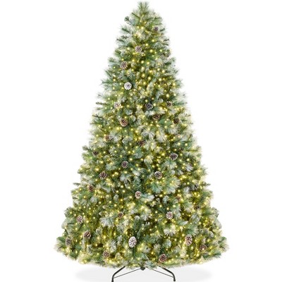Best Choice Products Pre-Lit Frosted Scotch Pine Christmas Tree w/ 2-In-1 LED Lights