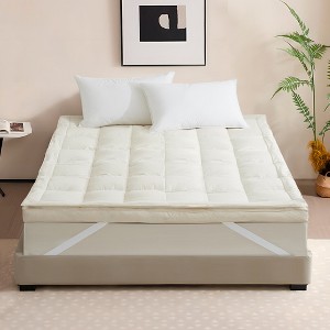 Puredown 100% Organic Cotton Mattress Topper Pillow Top Feather Bed - 1 of 4