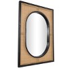 42"x30" Rattan Wall Mirror with Black Accent Frames Brown - Olivia & May: Bohemian Vanity, Wall-Mounted - 4 of 4
