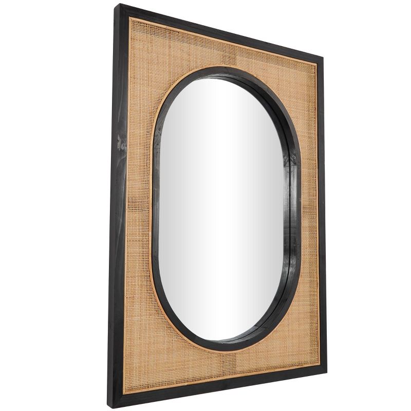 42&#34;x30&#34; Rattan Wall Mirror with Black Accent Frames Brown - Olivia &#38; May, 4 of 6