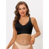 Allegra K Women's Clear Frosted Scrub Adjustable Metal Buckle Bra