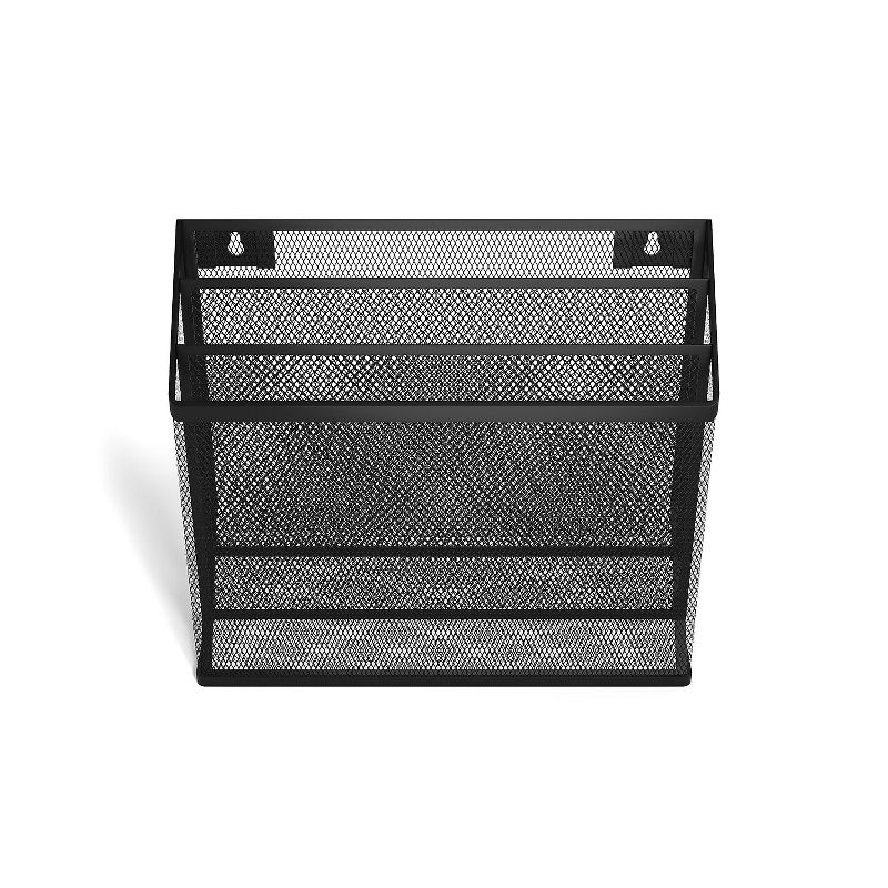 MyOfficeInnovations 3 Compartment Wire Mesh File Organizer Matte Black 24402448, 3 of 5