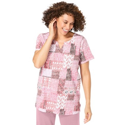 Woman Within Plus Size 7-Day Notch-Neck Tunic