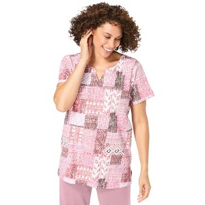 Woman Within Plus Size 7-Day Notch-Neck Tunic - 1 of 4