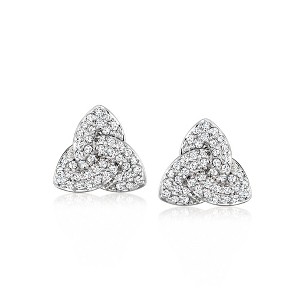 Ross-Simons 0.25 ct. t.w. Diamond Trinity Knot Earrings in Sterling Silver - 1 of 3