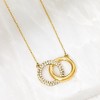 Pure Collection by Ross-Simons 0.25 ct. t.w. Pave Diamond Interlocking Circle Necklace in 14kt Yellow Gold - 3 of 4