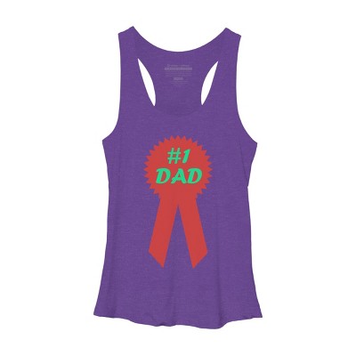 Women's Design By Humans #1 DAD Ribbon By Racerback Tank Top