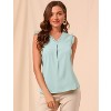 INSPIRE CHIC Women's Ruffled Sleeveless Work Business Vintage Blouses - 2 of 4