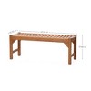 LuxenHome Natural Solid Wood 47.2-Inch Long Rectangle Sloping Seat Outdoor Bench - 4 of 4