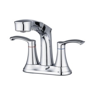 PROOX 4 in. Centerset Double Handle High Arc Bathroom Faucet with Pull Out Sprayer - 1 of 4