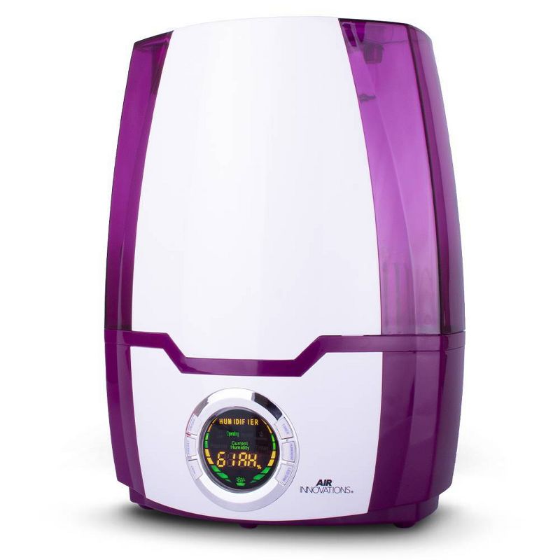 Air Innovations 1.37 Gal Ultrasonic Cool Mist Humidifier with Aroma Tray Purple, 1 of 12