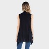 24seven Comfort Apparel Maternity Sleeveless Draped Jacket Asymmetrical Hem Jacket - 2 of 3