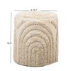 Nordlys Beige Patterned Fabric Pouf Vintage Style Upholstery Living Room - 4 of 4