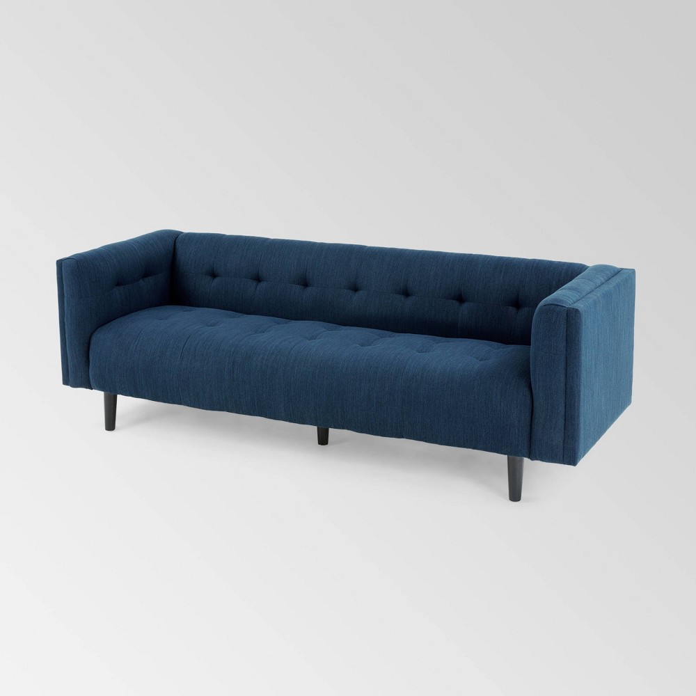 Ludwig Mid Century Modern Upholstered Tufted Sofa Navy - Christopher Knight Home was $999.99 now $649.99 (35.0% off)