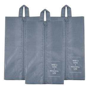 Unique Bargains Waterproof Outdoor Travel Portable Zipper Shoes Bags 3 Pcs - 1 of 4