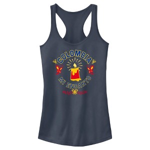 Juniors Womens Encanto Colombia Mi Encanto Candle Racerback Tank Top - 1 of 4