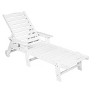 Outdoor HDPE Lounge Chair with Adjustable Backrest, Wheels, and Comfortable Armrests Folding Patio Lounge Chair for Poolside, Patio-- Frevyn - 2 of 4