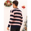Lars Amadeus Men's Color Block Round Neck Pullover Stripe Knit Sweater - 3 of 4