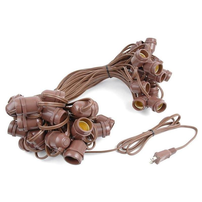 Novelty Lights Edison Outdoor String Lights with 50 In-Line Sockets Brown Wire 100 Feet, 5 of 7