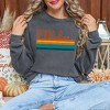 Simply Sage Market Women's Garment Dyed Graphic Sweatshirt Retro Fall Stripes - 2 of 2