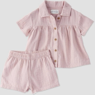 Image of Little Planet by Carter's Organic Baby Girls' 2pc Coordinate Set - Pink 6M