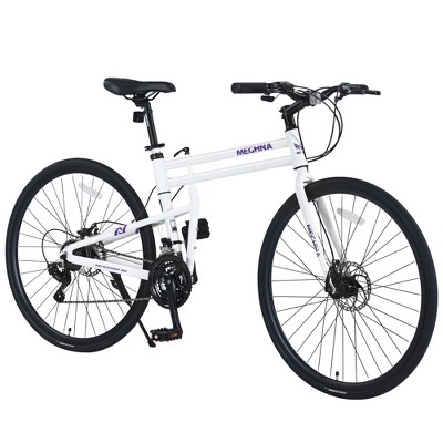 Infurnic Bicycles, Hybrid bike with Adjustable Seat, Road Bike For men women, White, 69.29"*25.2"*37"