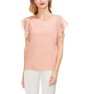 Vince Camuto Womens Sparkle Ruffled Blouse