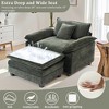 Busaurus Oversized Chenille Accent Chair with Ottoman - 3 of 4