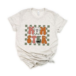 Simply Sage Market Women's Checkered Momster Ghost Short Sleeve Graphic Tee - 1 of 4