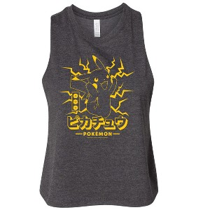 Women's - Pokémon - Pikachu Lightning Art Graphic Racerback Tank - 1 of 3