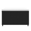 vidaXL Patio Footrest with Cushion Black Poly Rattan - 3 of 4