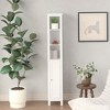 Slim Tall Bathroom Storage Cabinet with Adjustable Shelves, Freestanding Door Floor Cabinet with Open Compartments - 2 of 4