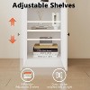 Acekool 71" Tall Bookcase with Cabinet, 3-Shelf Bookcase and Adjustable Storage, Modern Organizer, White, 2-Pack - 4 of 4