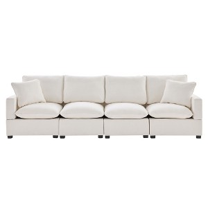 NicBex Modern 110" Chenille Sectional Sofa Modular Straight Sofa Couch with 2 Pillows for Living Room Apartment - 1 of 4
