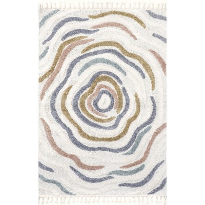 Nuloom Adette Floral 4x6 Indoor Area Rug for Living Room Bedroom Dining Room Nursery Kitchen, Beige/Ivory
