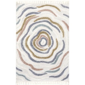 Nuloom Adette Floral 4x6 Indoor Area Rug for Living Room Bedroom Dining Room Nursery Kitchen, Beige/Ivory - 1 of 4
