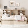 Twin Size Bed Frame with Built-in USB Port, Side Bookshelves and Two Drawers - 3 of 4