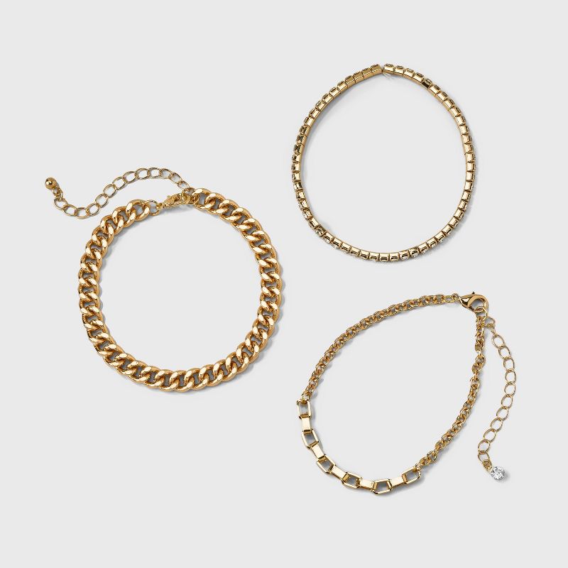 Cup Chain Bracelet Set 3pc - A New Day&#8482; Gold, 4 of 6