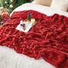 Cozy Bliss Faux Fur Plush Decorative Blanket, Cozy Warm Striped Throw Blanket - 3 of 4