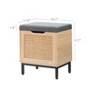 Shoe Storage Bench, Entryway Bench with Sorage Box, Metal and Wood Shoe Rack Organizer Shelf with Cushion for Entryway, Bedroom, Hallway - 2 of 4