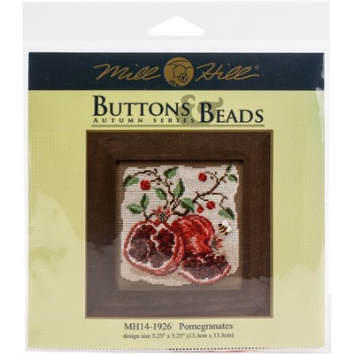 Mill Hill Buttons & Beads Counted Cross Stitch Kit 5"X5"-Pomegranates (14 Count)