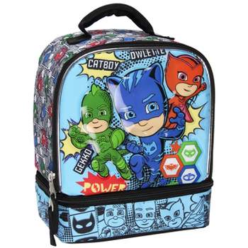 PJ Masks Comic Book 3-D Character Dual Compartment Insulated Lunch Bag Tote Multicoloured