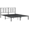 vidaXL Black Steel Double Bed Frame - Modern Bedroom Furniture with Headboard, Metal Slats, Under Bed Storage, 81.5"x61.4"x35.4" - 2 of 4