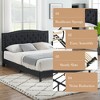 Full Size Platform Bed Frame, Modern Black Upholstered Bed Frame with a Height-Adjustable Button-Tufted Headboard, Noise Free Wood Slats Mattress - 2 of 4