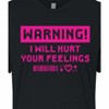 Women's - Instant Message - Warning I Will Hurt Your Feelings Cropped Graphic T-Shirt - 2 of 4