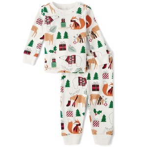The Children's Place Baby Matching Family Christmas Long Sleeve Animal Snug Fit Cotton Pajamas - 1 of 4