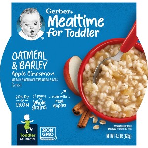 Gerber Baby Food Oatmeal & Barley Apple Cinnamon Baby Cereal - 4.5oz - 1 of 4